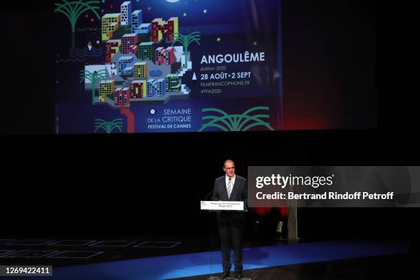 French Prime Minister Jean Castex presents the Opening Ceremony of the 13th Angouleme French-Speaking Film Festival on August 28, 2020 in Angouleme,...