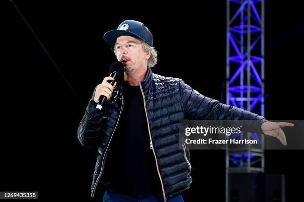 David Spade performs onstage during the 'Comedy in Your Car's' drive-In concert at Ventura County Fairgrounds and Event Center on August 28, 2020 in...