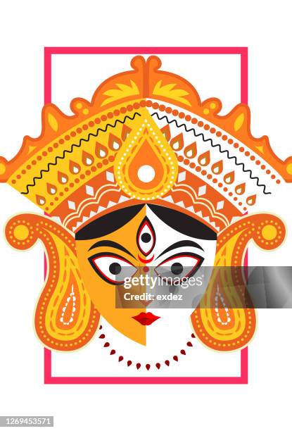 stockillustraties, clipart, cartoons en iconen met durga puja design voor advertentiecampagne - navratri festival celebrations