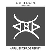 icon with african adinkra symbol Asetena Pa. Symbol of Affluent and Prosperity