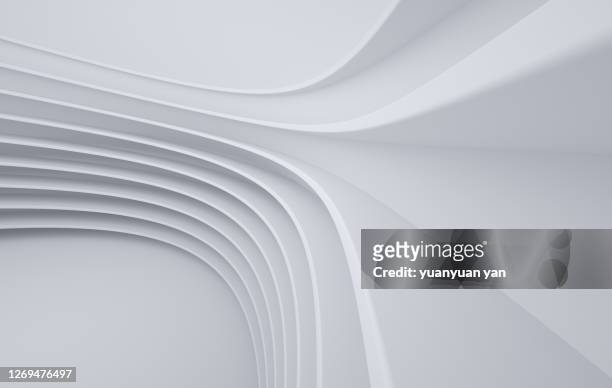 3d rendering abstract background - black and white wave stock pictures, royalty-free photos & images