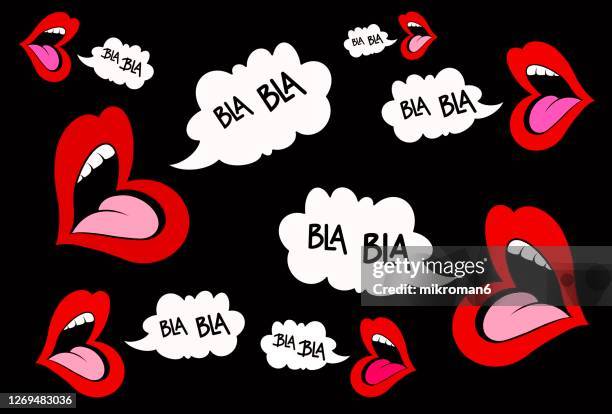 speaking lips clipart - lips talking stock pictures, royalty-free photos & images