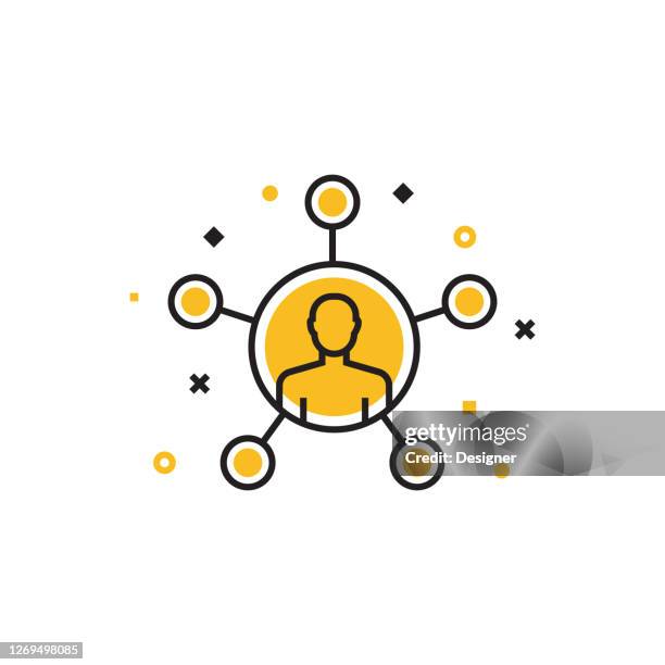 connection flat line icon, outline vector symbol illustration. - vision and value proposition stock illustrations