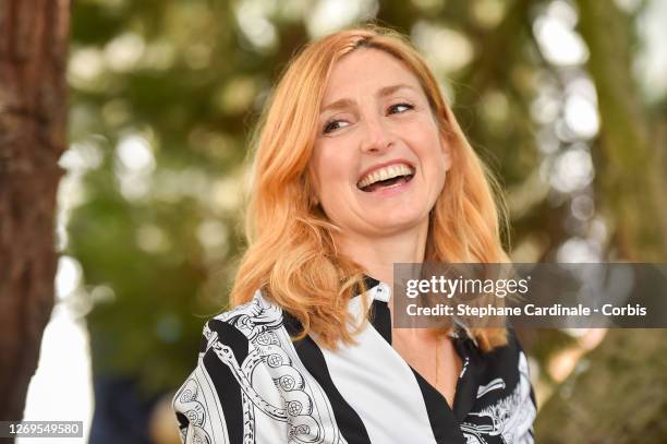 Julie Gayet attends the "Poly" Photocall at 13th Angouleme French-Speaking Film Festival on August 29, 2020 in Angouleme, France.