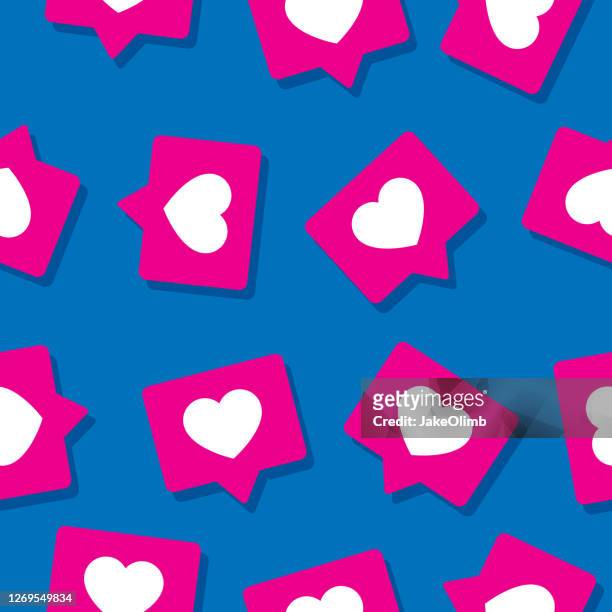 heart speech bubble pattern flat - facebook like stock illustrations