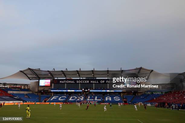 General view of play between the Minnesota United and FC Dallas in the first half at Toyota Stadium on August 29, 2020 in Frisco, Texas.