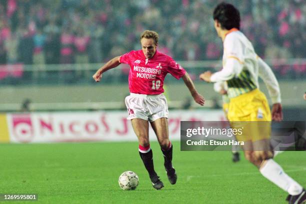 Michael Rummenigge of Urawa Red Diamonds in action during the J.League Nicos Series match between Urawa Red Diamonds and Shimizu S-Pulse at the...