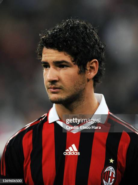 Alexandre Pato of AC Milan is seen prior to the UEFA Champions League Group C match between Real Madrid and AC Milan at the Estadio Santiago Bernabeu...