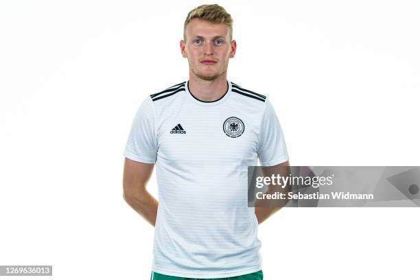 Paul Baaske poses during the Germany Beach Soccer National Team presentation on August 29, 2020 in Frankfurt, Germany.