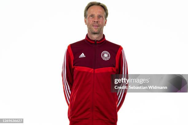 Thorsten Dolla poses during the Germany Beach Soccer National Team presentation on August 29, 2020 in Frankfurt, Germany.