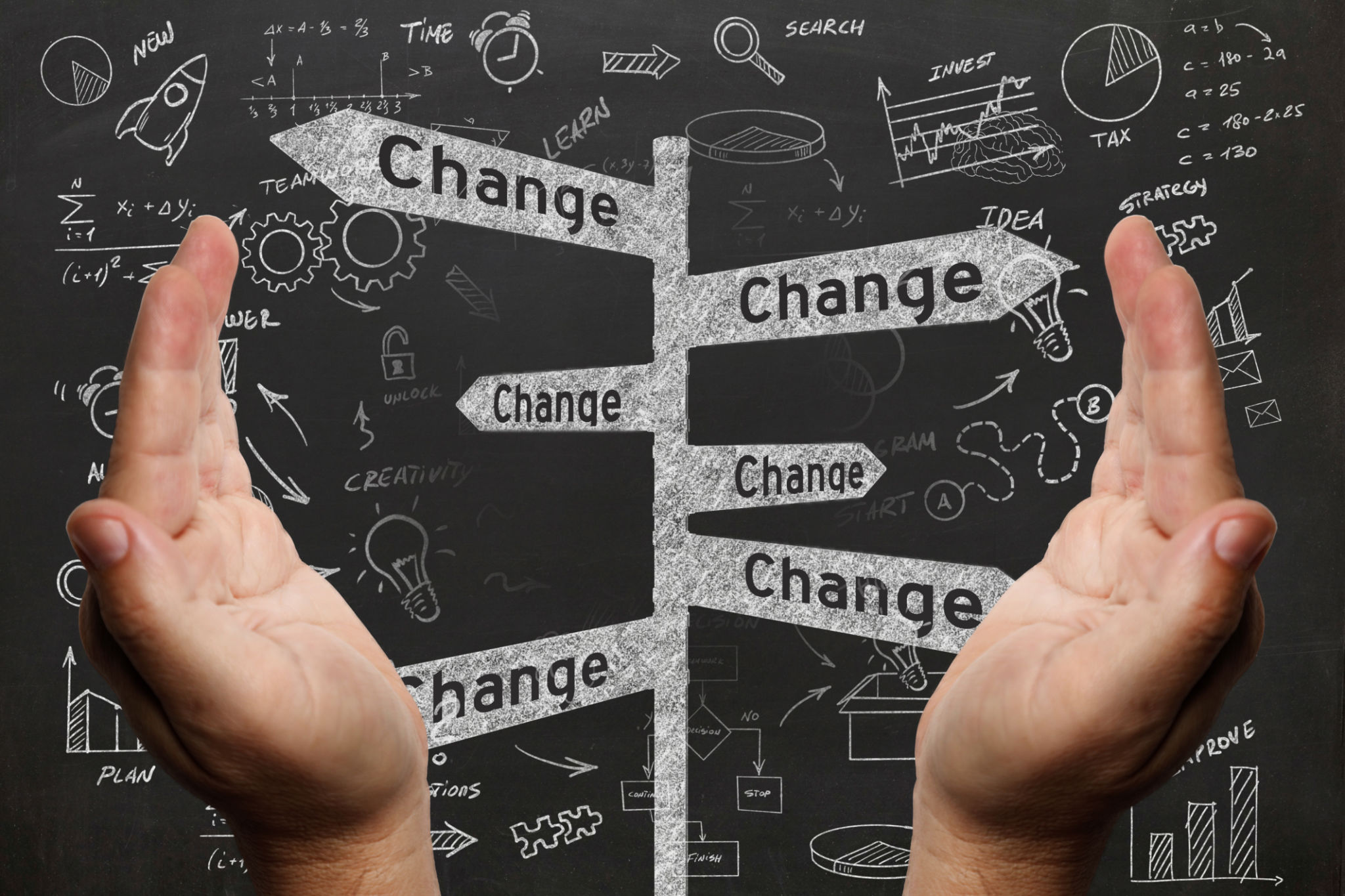 Change different idea blackboard drawing Change different idea blackboard drawing