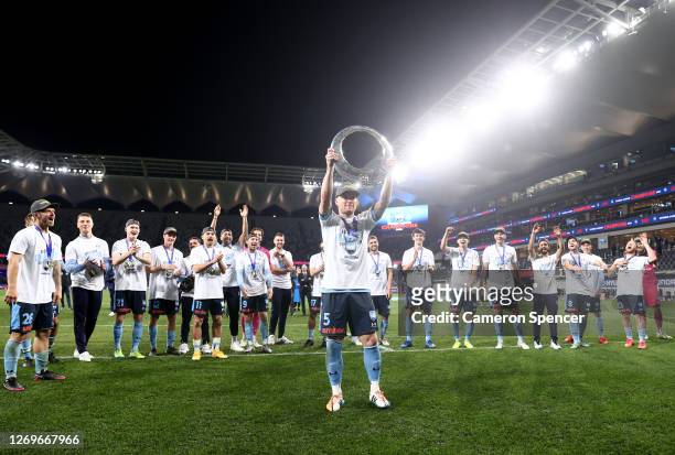 Sydney FC celebrate after they defeated Melbourne City during the 2020 A-League Grand Final match between Sydney FC and Melbourne City at Bankwest...
