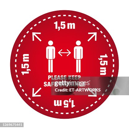 Safe Distance Primover Warning Sign Please Keep Safe Distance 1 5m High-Res Vector Graphic ...