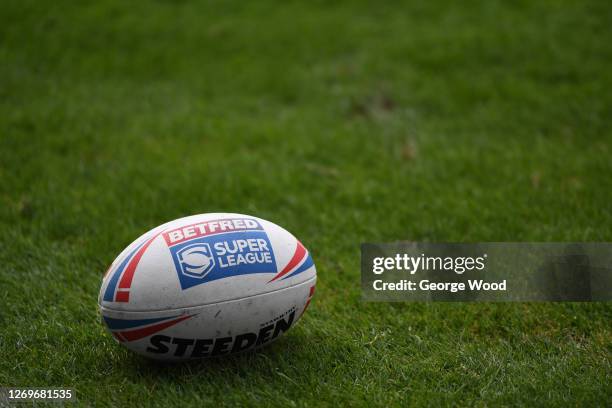 General view of the Betfred Super League match ball during the Betfred Super League match between Hull Kingston Rovers and St Helens at The Halliwell...