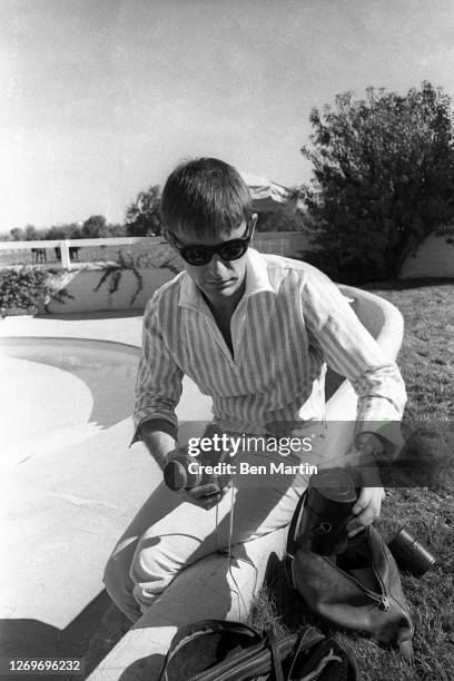 Actor and photographer Roddy McDowell joins Princess Margaret and Lord Snowdon's entourage during their visit to the Sonoita ranch, Tucson, Arizona,...