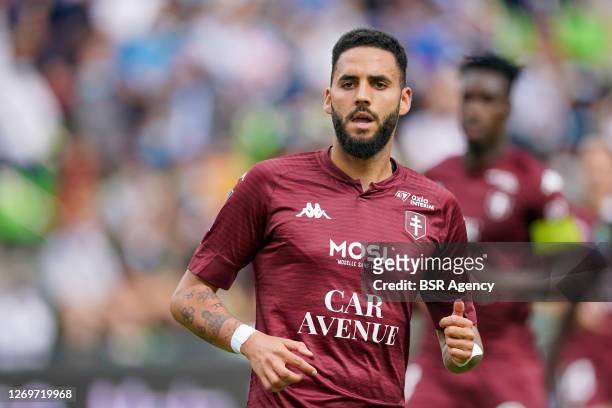Dylan Bronn of Metz during the Ligue 1 match between FC Metz and AS Monaco on August 30, 2020 in Metz, France.