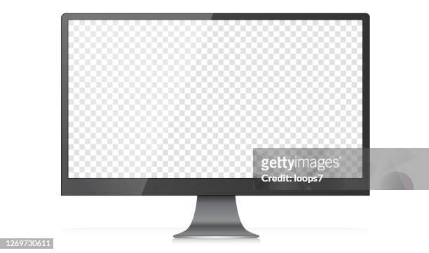 moderner widescreen 4k desktop pc monitor - breit stock-grafiken, -clipart, -cartoons und -symbole