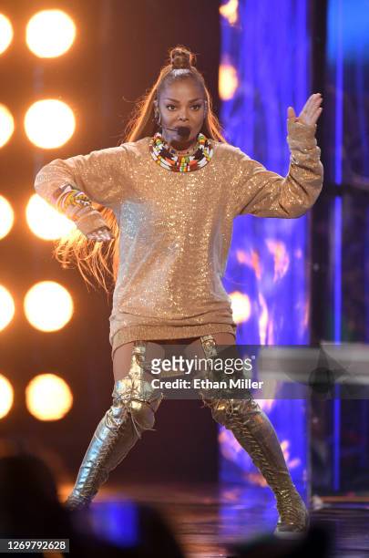 Recording artist Janet Jackson performs during the 2018 Billboard Music Awards at MGM Grand Garden Arena on May 20, 2018 in Las Vegas, Nevada.