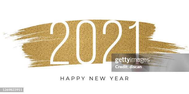 stockillustraties, clipart, cartoons en iconen met 2021 - nieuwjaarskaart met gouden glitter. stockillustratie - midnight