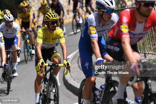 Julian Alaphilippe of France and Team Deceuninck - Quick-Step Yellow Leader Jersey / during the 107th Tour de France 2020, Stage 3 a 198km stage from...