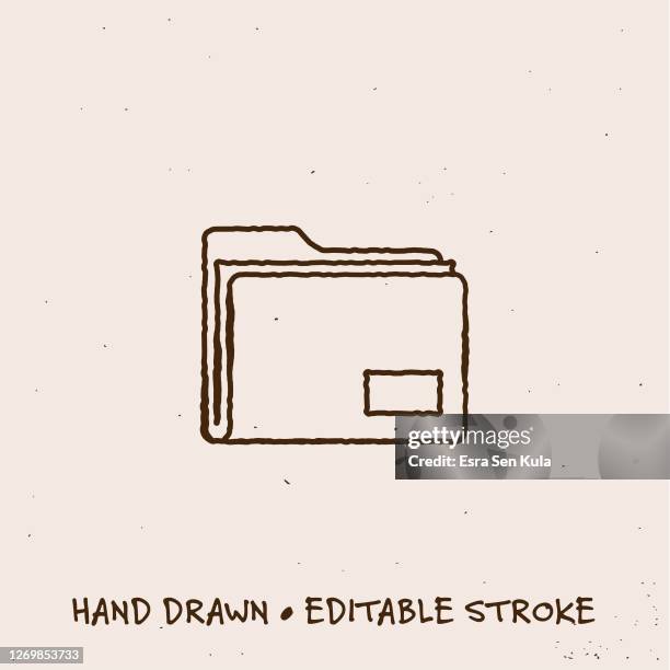 hand drawn resources line icon with editable stroke - e learning draw stock illustrations