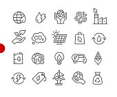 Ecology & Renewable Energy Icons // Red Point Series