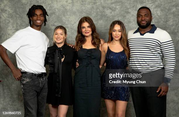 Jayden Elijah, West Duchovny, Betsy Brandt, Alycia Debnam-Carey and Josh Bonzie are photographed for Los Angeles Times on April 23, 2023 at the Amy...