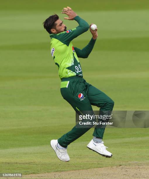 Pakistan bowler Mohammad Amir in bowling action during the 2nd Vitality International Twenty20 match between England and Pakistan at Emirates Old...