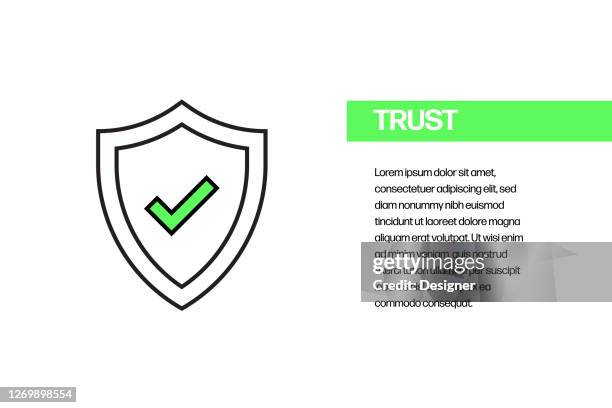 trust flat line icon, outline vector symbol illustration. - vision and value proposition stock illustrations