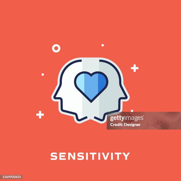 sensitivity flat line icon, outline vector symbol illustration. - client focused stock illustrations