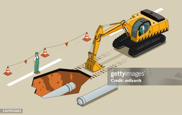 ilustrações, clipart, desenhos animados e ícones de em construção - maquinaria de construção