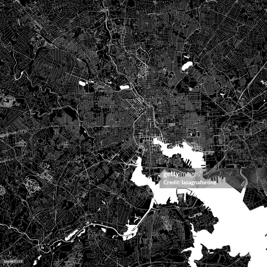 Baltimore, Maryland, EE.UU. Mapa vectorial