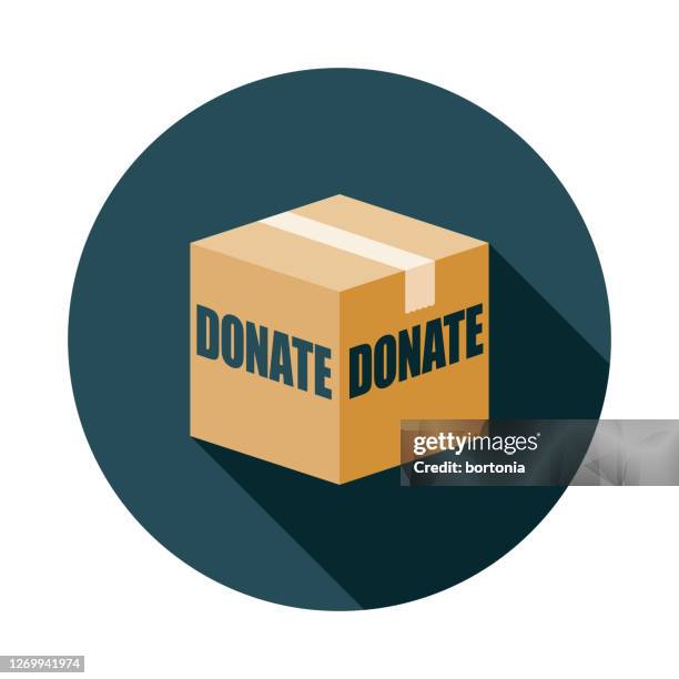 donate box decluttering icon - declutter stock illustrations