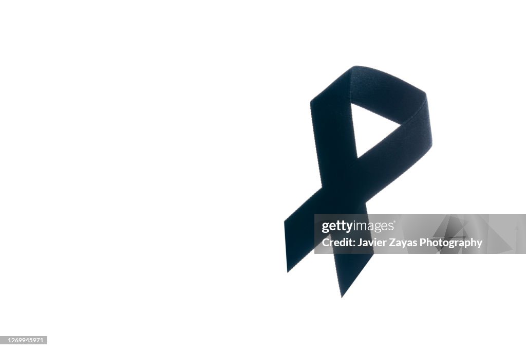 Black Ribbon On White Background