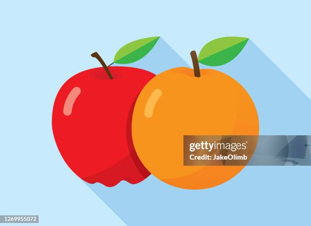 bildbanksillustrationer, clip art samt tecknat material och ikoner med äpplen till apelsiner - apelsin