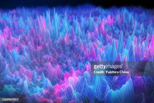 abstract dynamic data wave with wire - dj mixer stock pictures, royalty-free photos & images