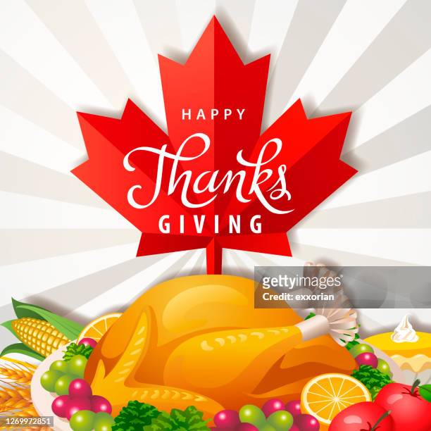 kanadisches thanksgiving-dinner - canadian thanksgiving stock-grafiken, -clipart, -cartoons und -symbole