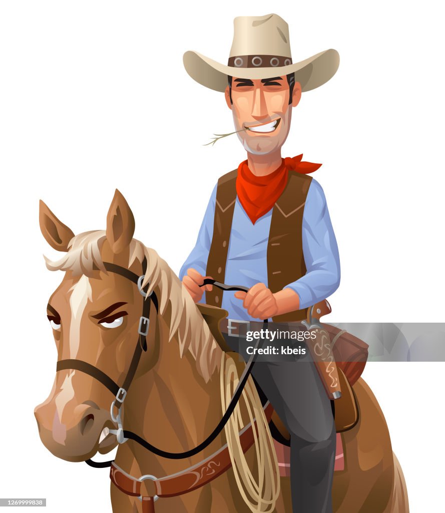 Cowboy Riding A Horse