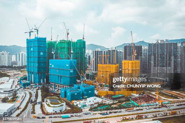 construction site in kai tak, hong kong - hong kong residential building stock pictures, royalty-free photos & images