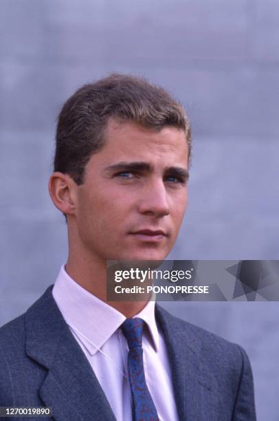 Le Prince Felipe VI d'Espagne lors d'une visite officielle à Montreal le 21 septembre 1989, Canada