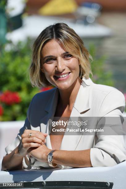 Host of the festival Anna Foglietta arrives at the Excelsior at the 77th Venice Film Festival on September 01, 2020 in Venice, Italy.