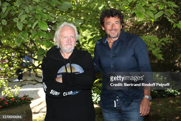 Niels Arestrup and Patrick Bruel attend the "Villa Caprice" Photocall at 13th Angouleme French-Speaking Film Festival on September 01, 2020 in...