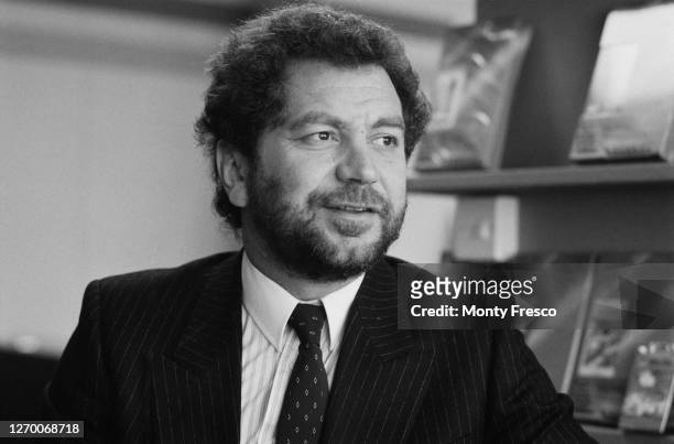 British businessman Alan Sugar, the founder of consumer electronics company Amstrad, 12th February 1985.