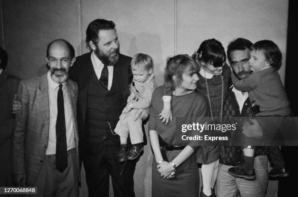 British hostages return from captivity in Libya, after the Archbishop of Canterbury's special envoy Terry Waite negotiated their release, Gatwick...