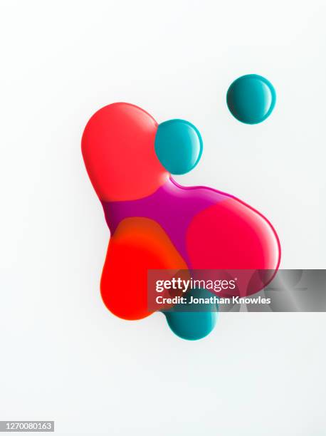 multicolor nail polish droplets - white blob stock pictures, royalty-free photos & images