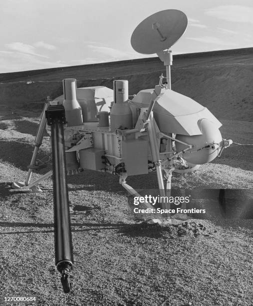 Viking lander, one of two identical landers developed to study the surface of Mars, circa 1975. Each of the Viking program's space probes was...