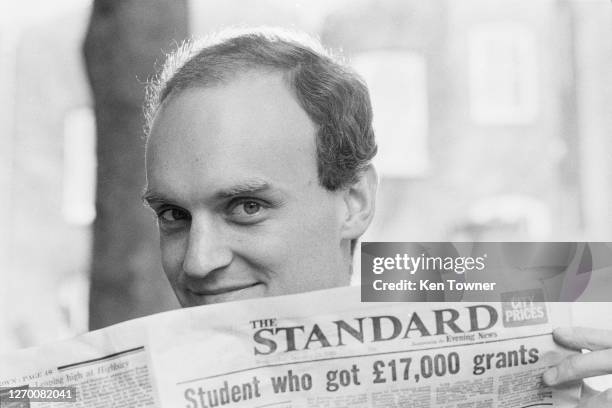 British journalist Nicholas Coleridge, a columnist for 'The Standard', UK, 17th February 1985. He later became chairman of the Victoria and Albert...