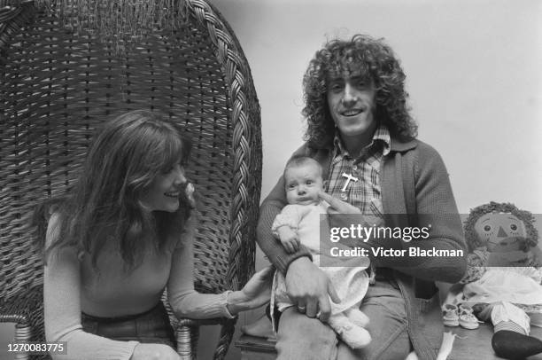 English singer Roger Daltrey, front man of rock band the Who, with his wife Heather and their daughter Rosie Lea at Holmshurst Manor, their home near...