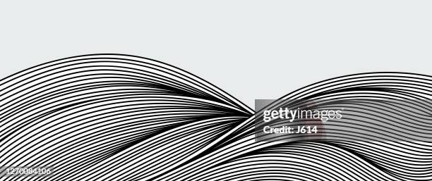 abstract flow doodle background - waves hair stock illustrations