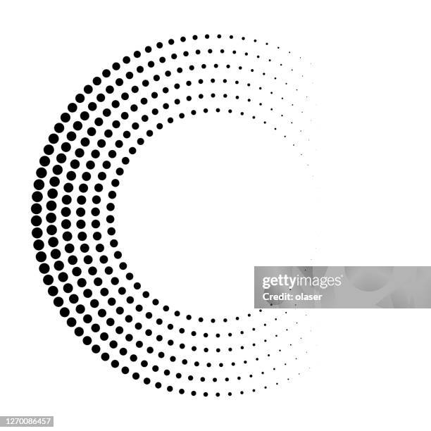 orbital dots, horizontal size gradient and sticky colors on black. - concentric lines stock illustrations